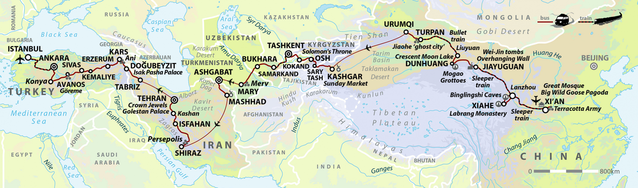 The Great Silk Road Adventure: Xi'an to Istanbul