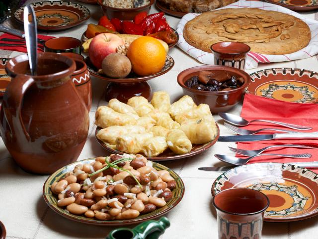 Sample traditional Bulgarian food