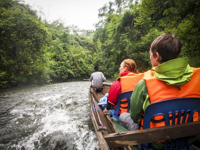 Boat travel in northern Laos