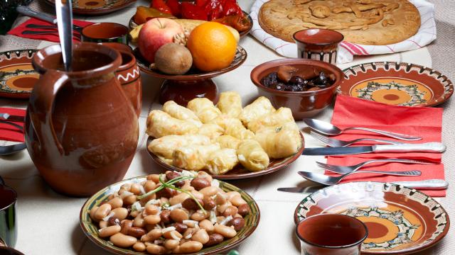 Sample traditional Bulgarian food
