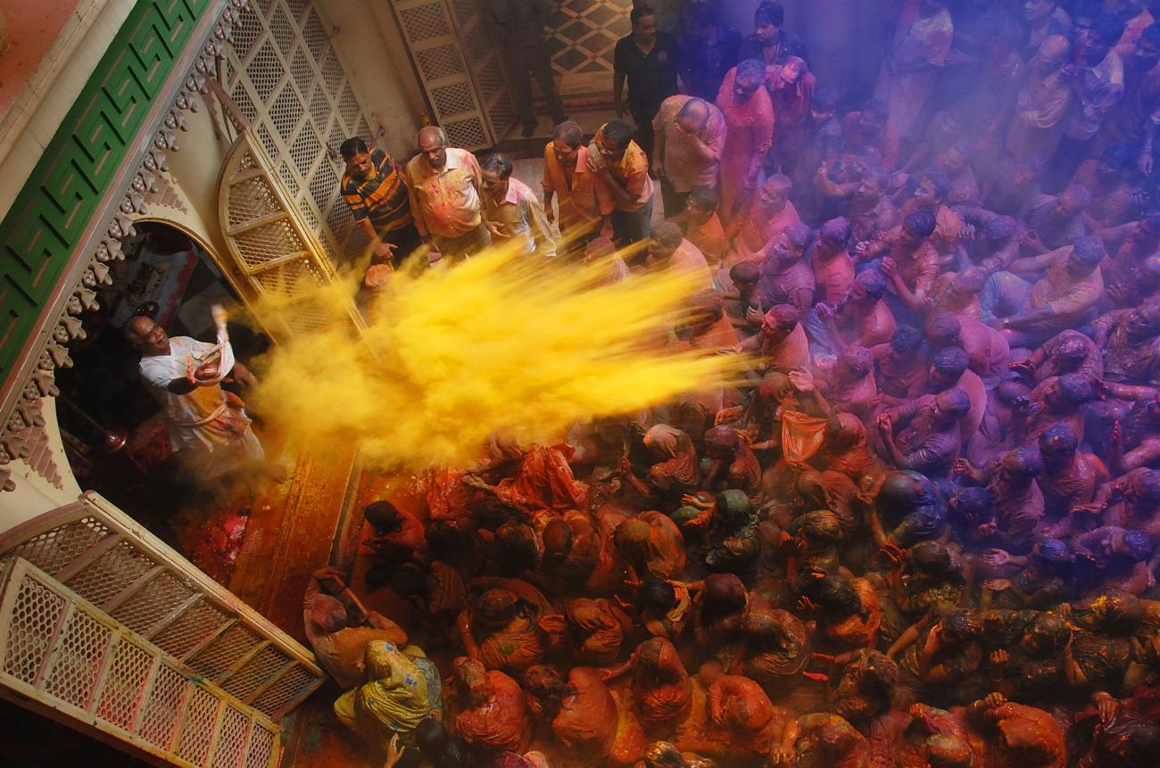 Holi Festival, throwing paint