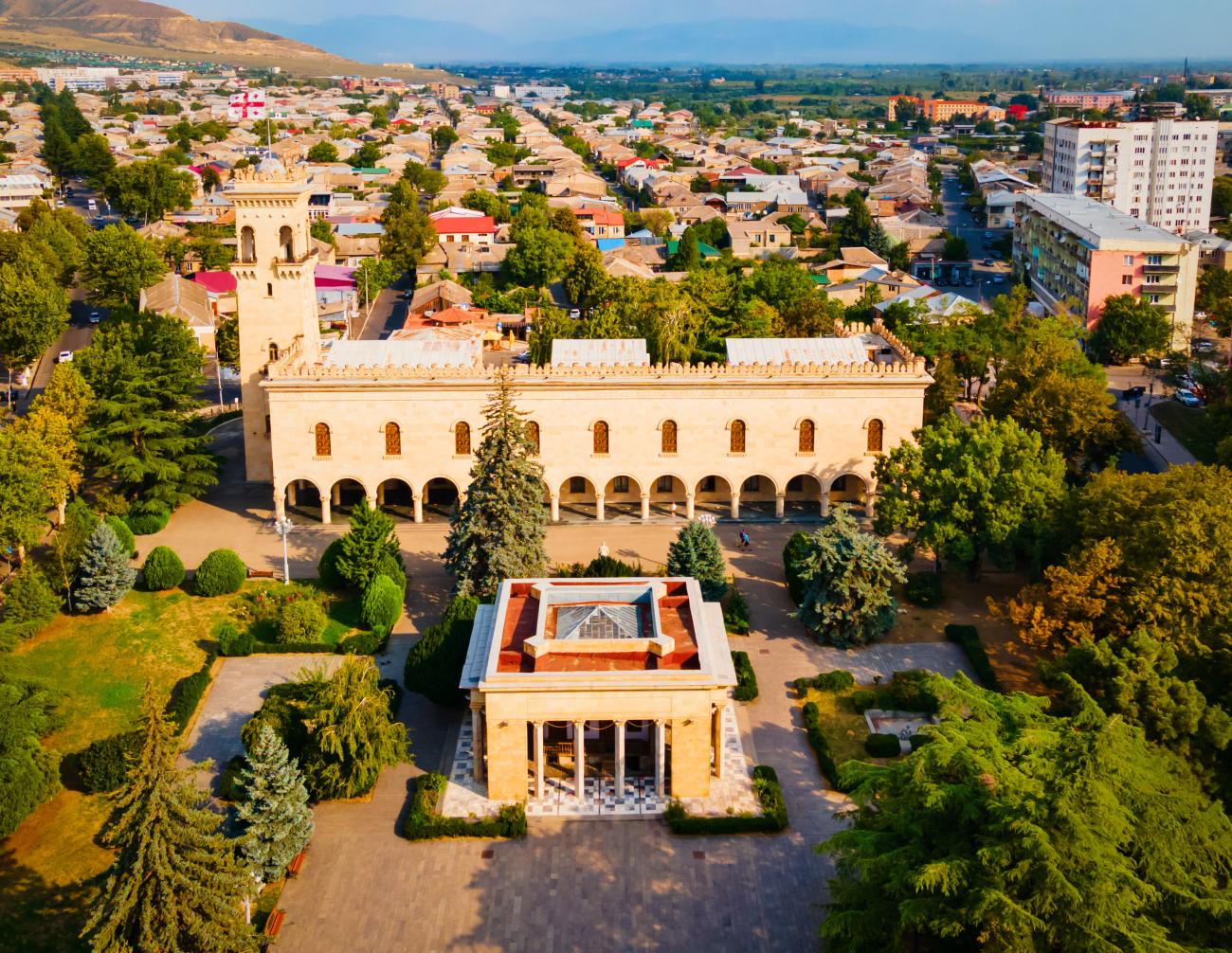 Aerial view of Stalin Museum in Gori, Georgia