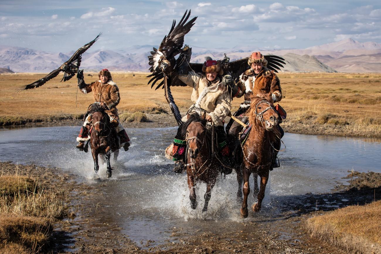 Kazakh Eagle hunters in Mongolia
