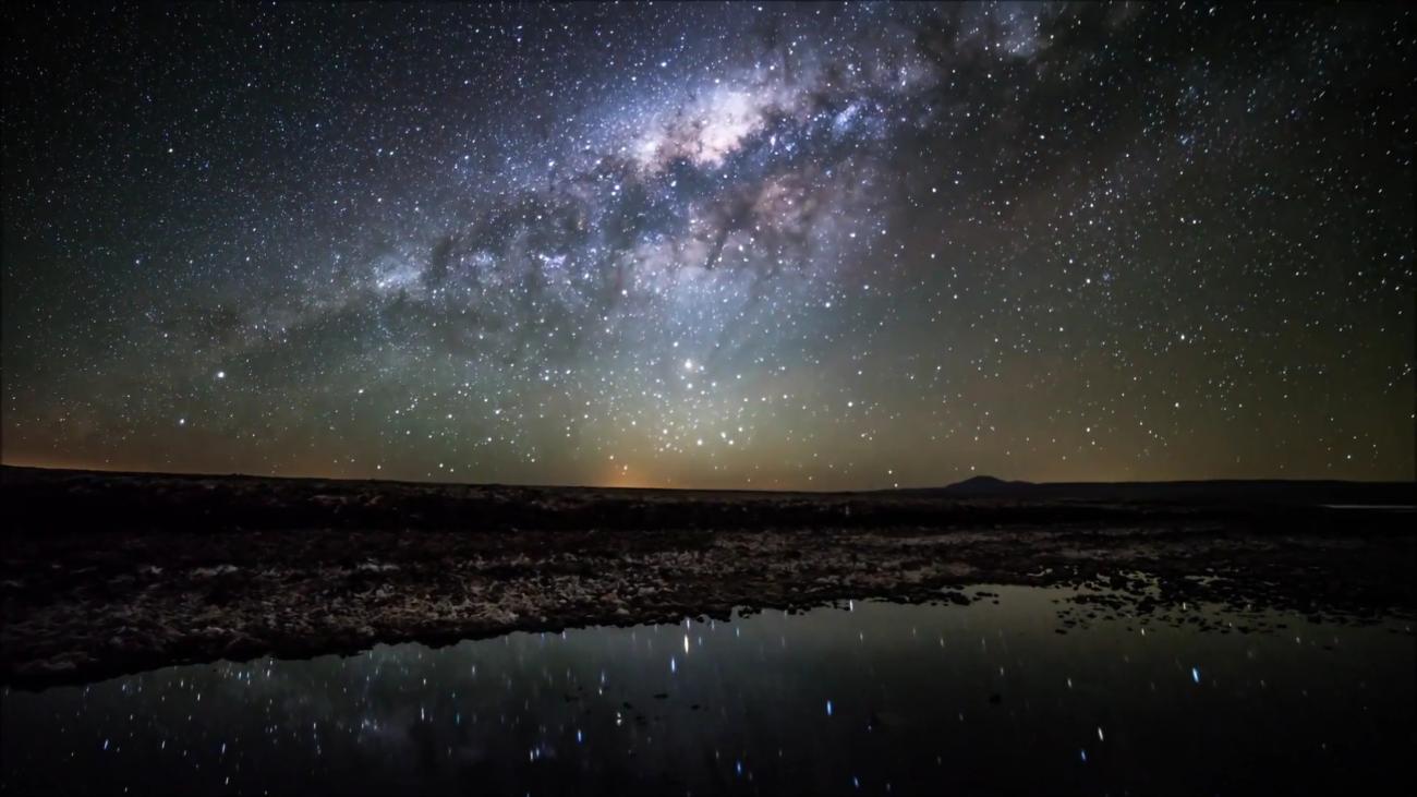 Atacama Desert in Chile at night with the Milky Way
