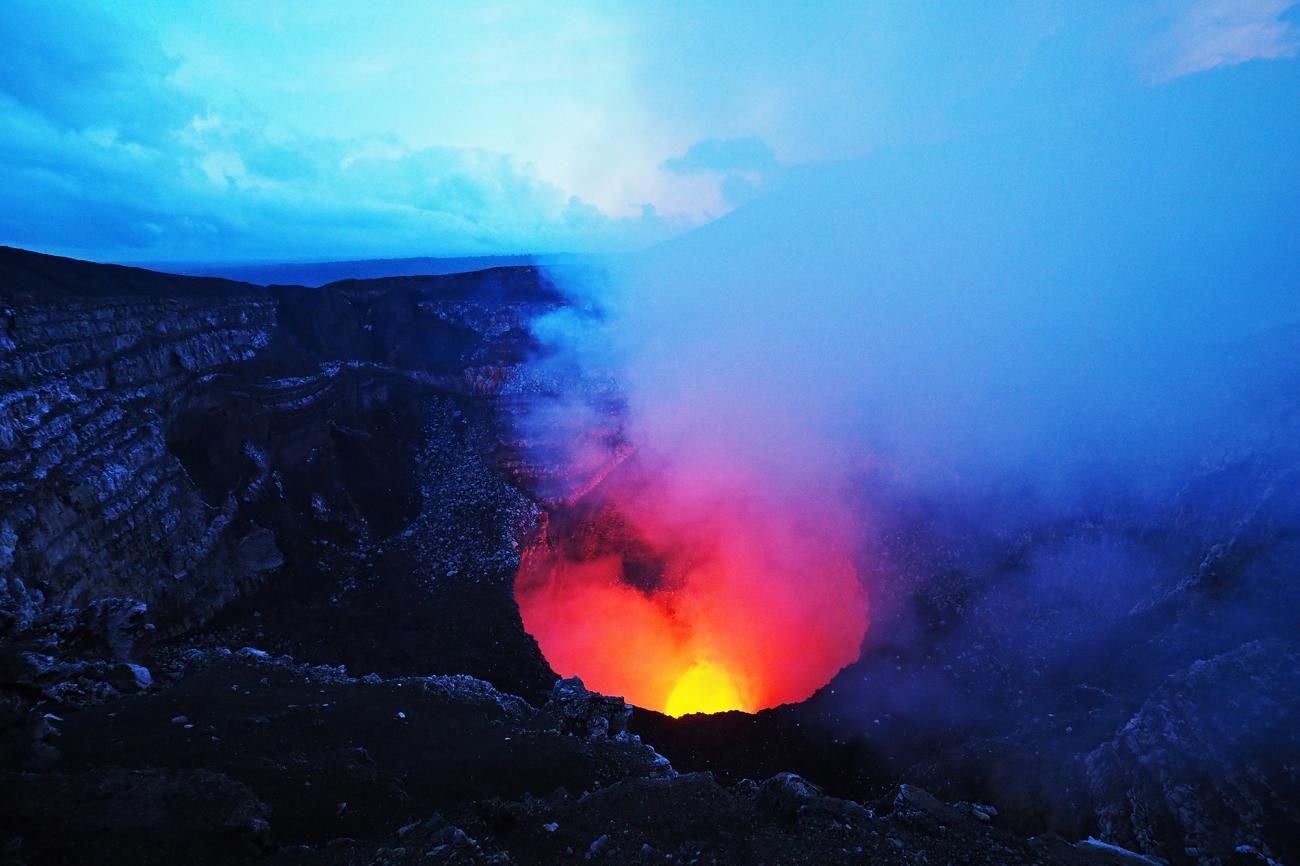 Visiting Masaya Volcano National Park to see the lava flowing
