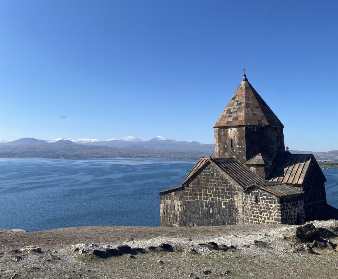 Armenian church near a lake