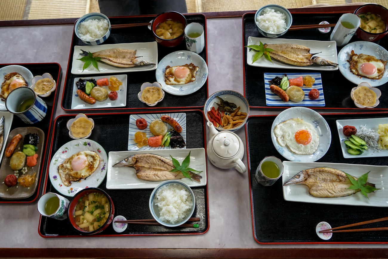 Japanese homestay breakfast tray