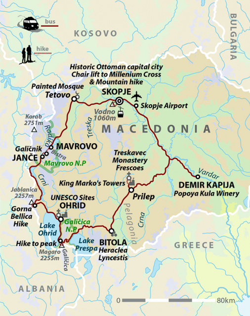 Walking in North Macedonia: Mountains, Lakes & Wine