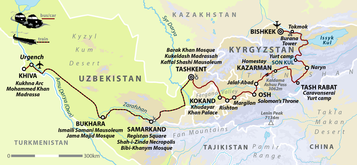 Kyrgyzstan & Uzbekistan: Mountains and Cities of the Silk Road
