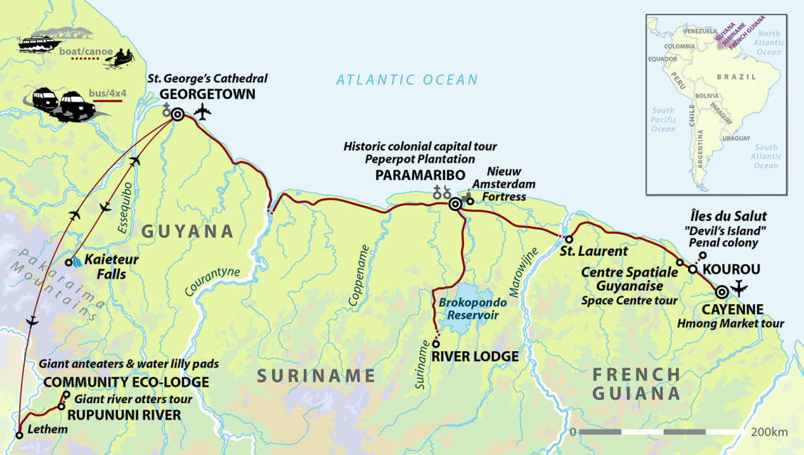 The Three Guianas: French Guiana, Suriname & Guyana