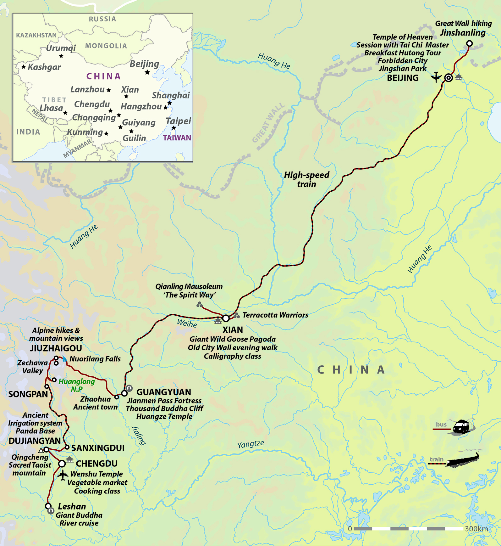 China: From Imperial Capitals to Wild Sichuan Map