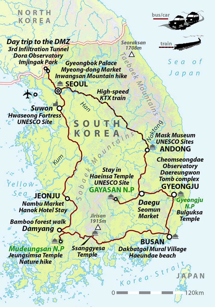 South Korea: Secrets Of The Peninsula Map